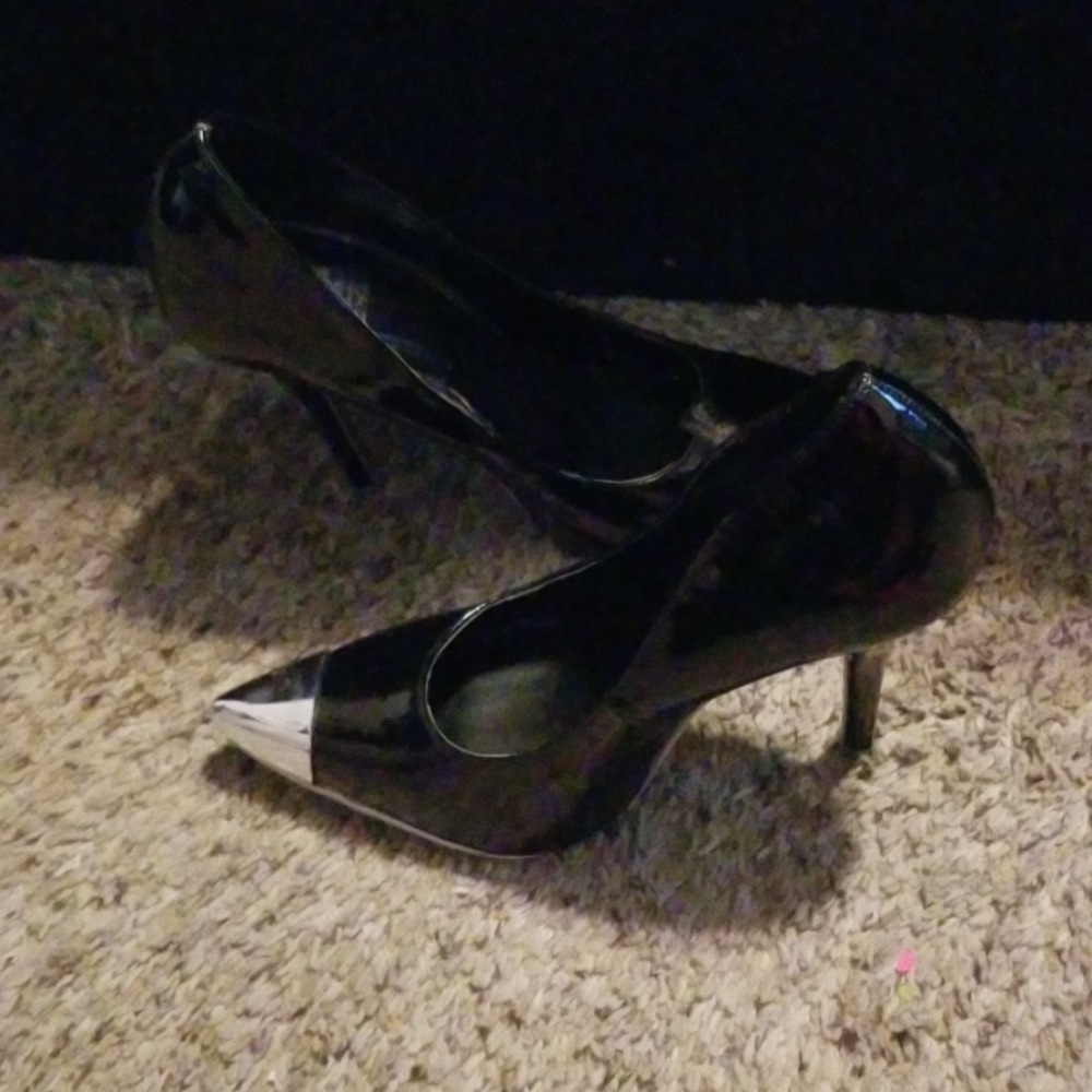 Black and silver heels